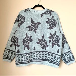 Vintage | Floral knit sweater